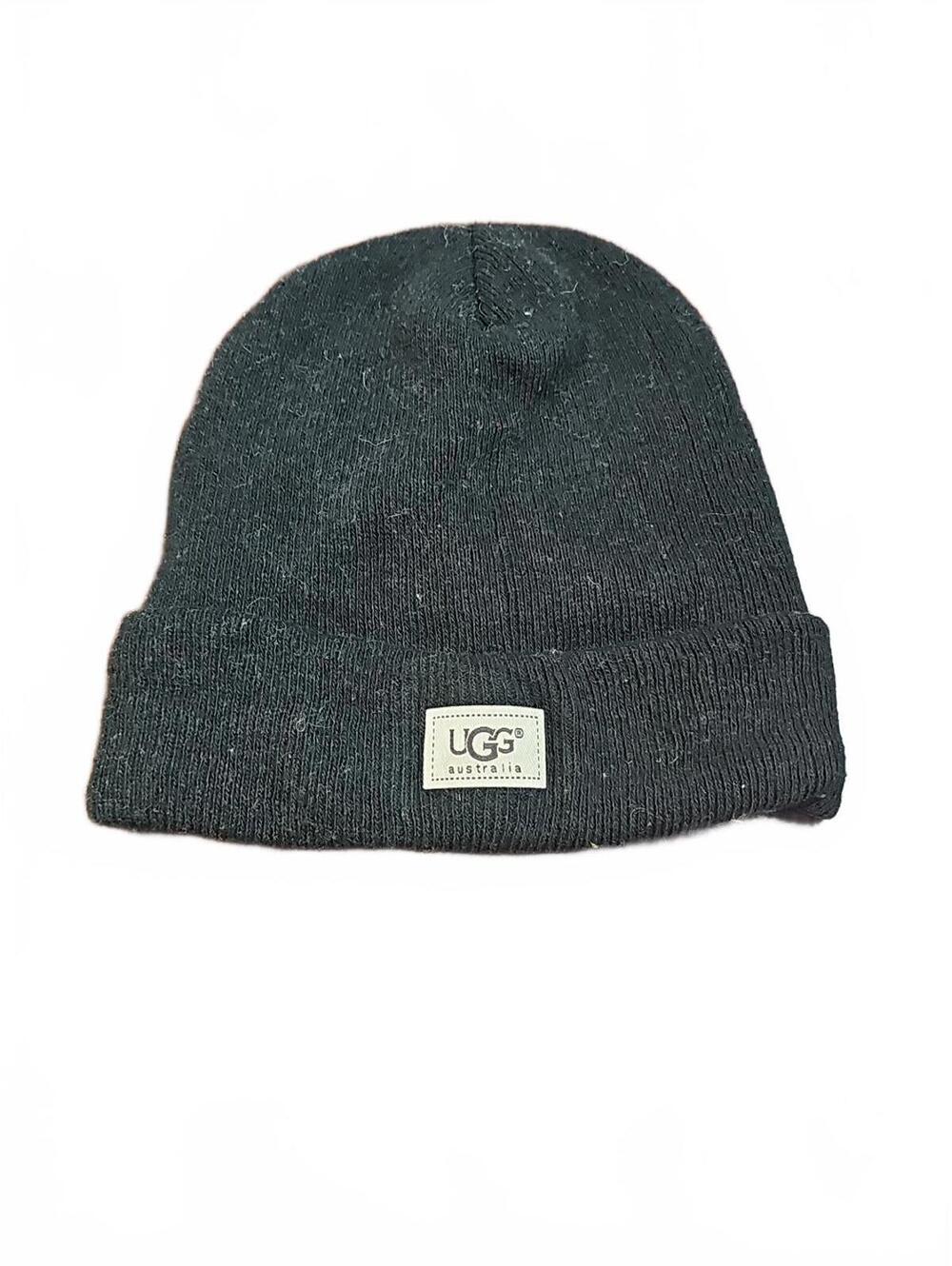UGG Stocking Cap Black Hat Stretch Beanie Logo